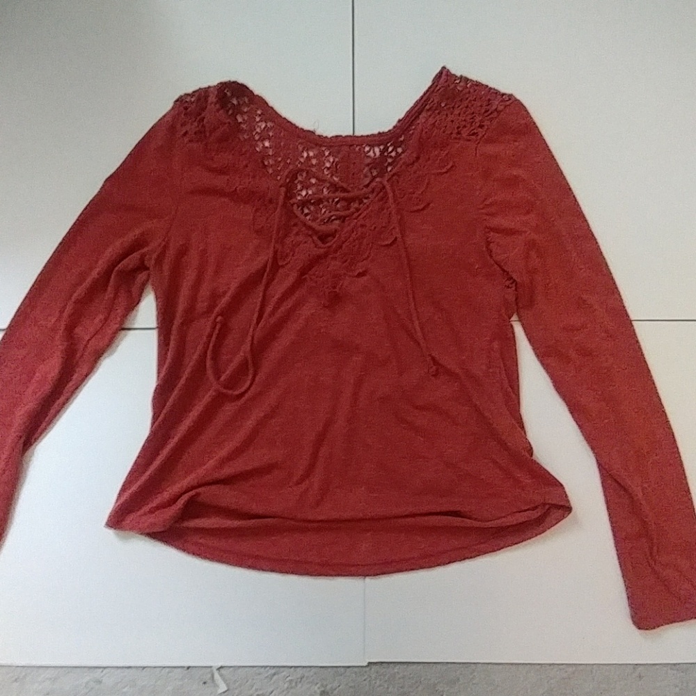 Burnt Orange Long Sleeve Blouse